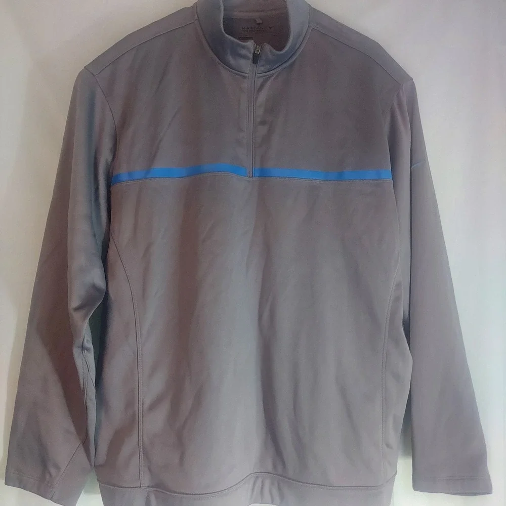 Nike Gray Pullover Quarter Zip Long Sleeve Golf‎ Jacket Mens